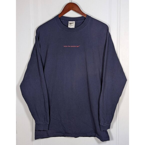 Vintage Nike Finish Line Enjoy The Weather Y2K VTG Long Sleeve T-Shirt Sz Large - Picture 2 of 3